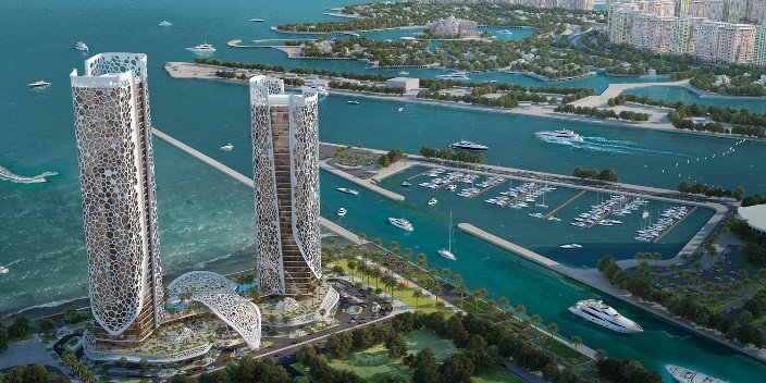 A tall building next to waterAI-generated content may be incorrect.